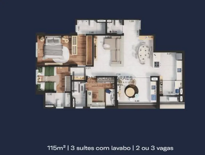 Foto 2 de Apartamento com 3 quartos à venda, 115m2 em Vila Independência, Sorocaba - SP