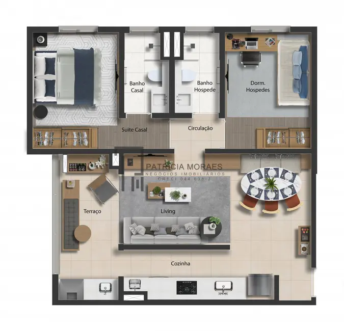 Apartamento com 1 quarto à venda, 45m2 em Jardim Guarujá, Sorocaba - SP - imagem 7 Foto 7 de Apartamento com 1 quarto à venda, 45m2 em Jardim Guarujá, Sorocaba - SP