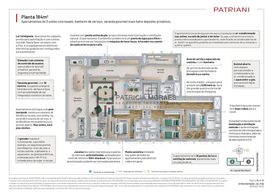 Foto 6 de Apartamento com 3 quartos à venda, 184m2 em Parque Morumbi, Votorantim - SP