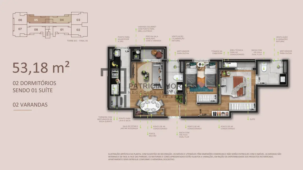 Apartamento com 2 quartos à venda, 53m2 em Além Ponte, Sorocaba - SP - imagem 4 Foto 4 de Apartamento com 2 quartos à venda, 53m2 em Além Ponte, Sorocaba - SP