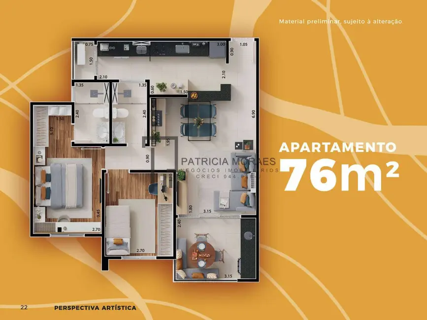 Apartamento com 2 quartos à venda, 76m2 em Vila Augusta, Sorocaba - SP - imagem 4 Foto 4 de Apartamento com 2 quartos à venda, 76m2 em Vila Augusta, Sorocaba - SP
