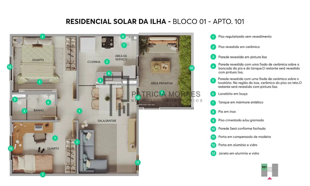 Foto 5 de Apartamento com 2 quartos à venda, 39m2 em Vila Pedroso, Votorantim - SP