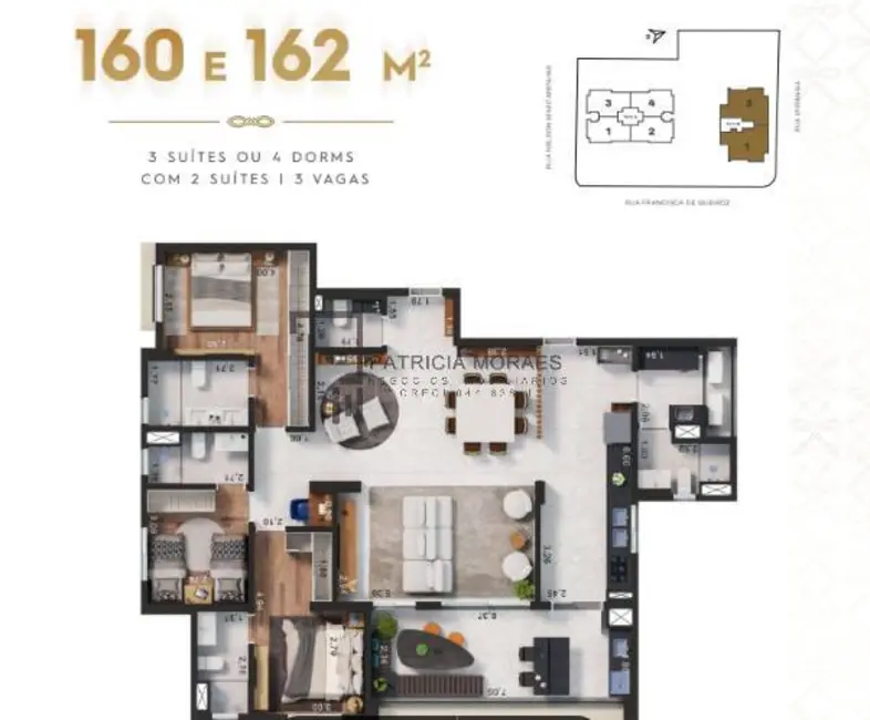 Foto 8 de Apartamento com 3 quartos à venda, 162m2 em Vila Independência, Sorocaba - SP