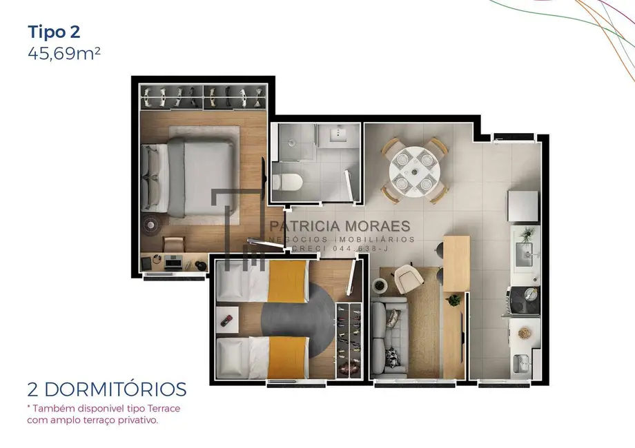 Foto 6 de Apartamento com 2 quartos à venda, 49m2 em Rio Acima, Votorantim - SP