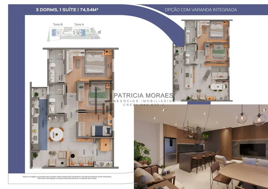 Apartamento com 3 quartos à venda, 75m2 em Além Ponte, Sorocaba - SP - imagem 6 Foto 6 de Apartamento com 3 quartos à venda, 75m2 em Além Ponte, Sorocaba - SP