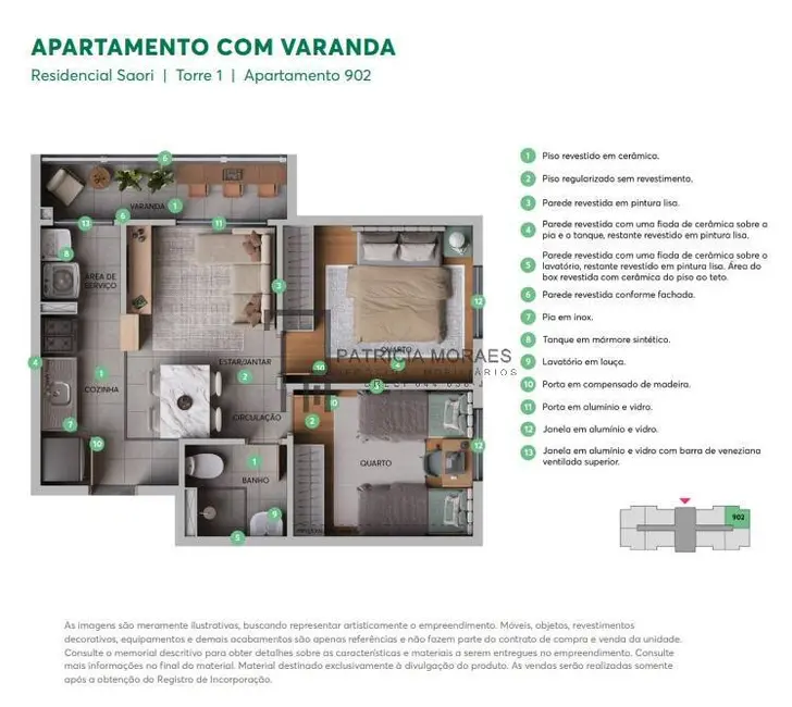 Apartamento com 2 quartos à venda, 41m2 em Jardim Novo Horizonte, Sorocaba - SP - imagem 9 Foto 9 de Apartamento com 2 quartos à venda, 41m2 em Jardim Novo Horizonte, Sorocaba - SP