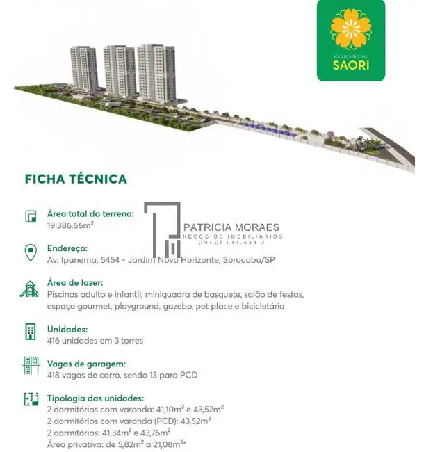 Apartamento com 2 quartos à venda, 41m2 em Jardim Novo Horizonte, Sorocaba - SP - imagem 7 Foto 7 de Apartamento com 2 quartos à venda, 41m2 em Jardim Novo Horizonte, Sorocaba - SP