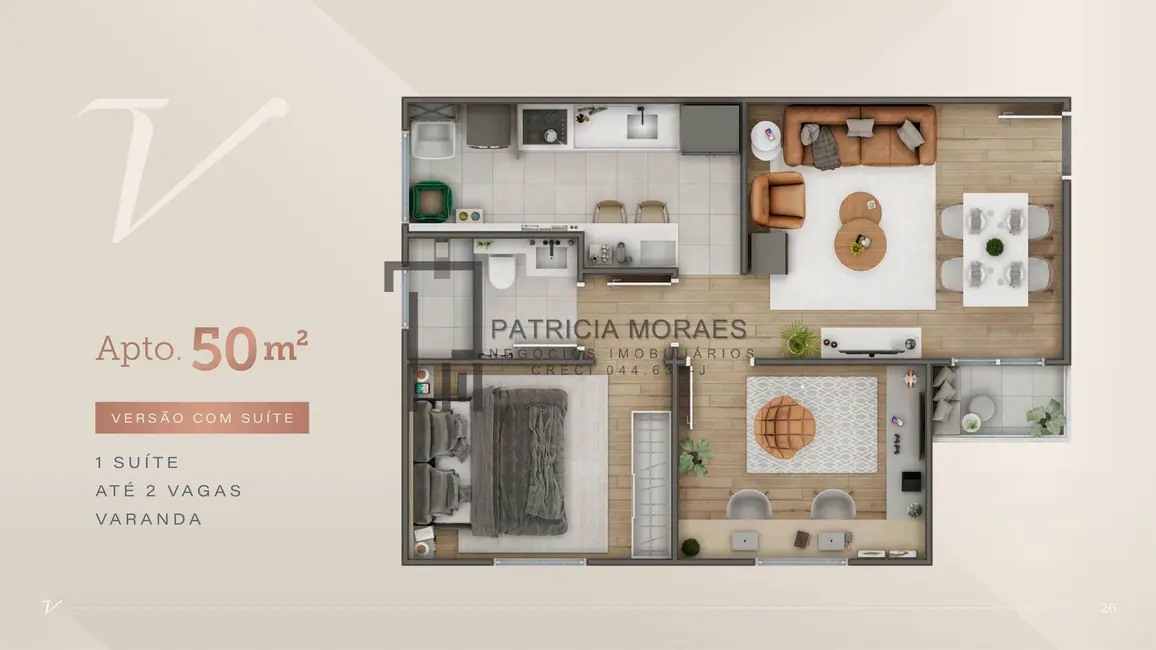 Foto 2 de Apartamento com 2 quartos à venda, 50m2 em Parque Santos Dumont, Votorantim - SP