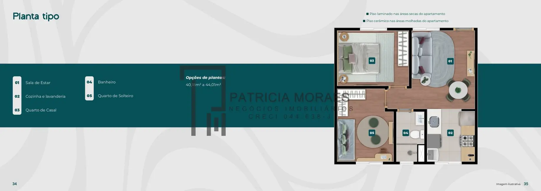 Foto 6 de Apartamento com 2 quartos à venda, 40m2 em Loteamento Dinorá Rosa, Sorocaba - SP