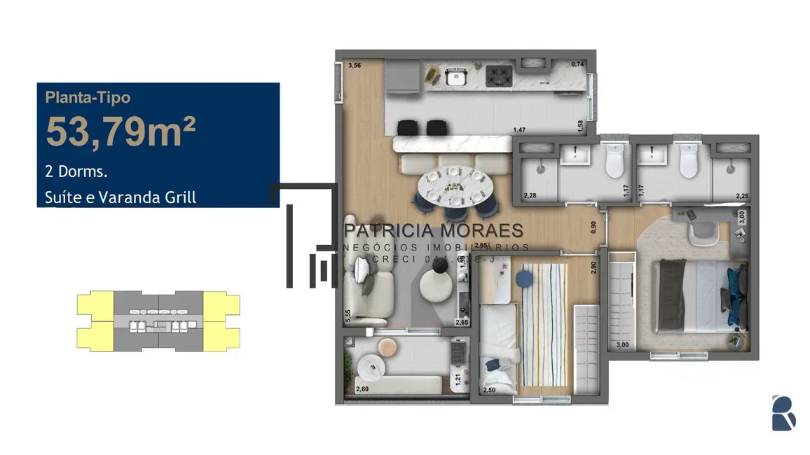 Foto 3 de Apartamento com 2 quartos à venda, 53m2 em Sorocaba - SP