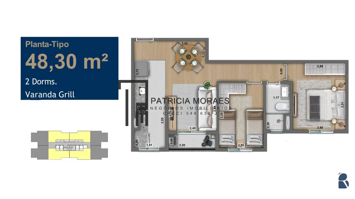 Foto 4 de Apartamento com 2 quartos à venda, 53m2 em Sorocaba - SP