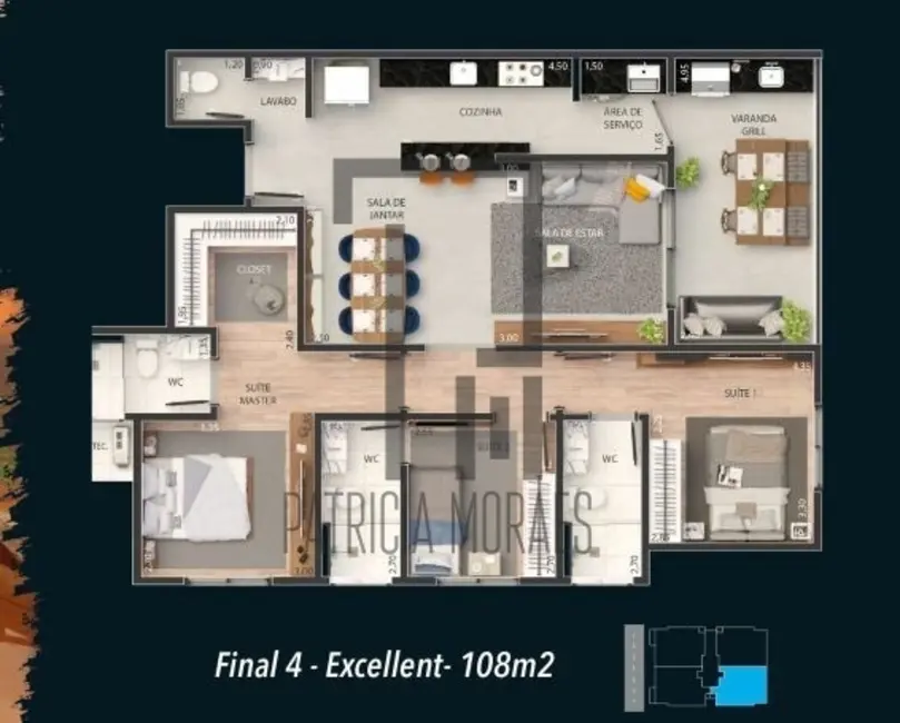 Foto 2 de Apartamento com 3 quartos à venda, 109m2 em Vila Lucy, Sorocaba - SP