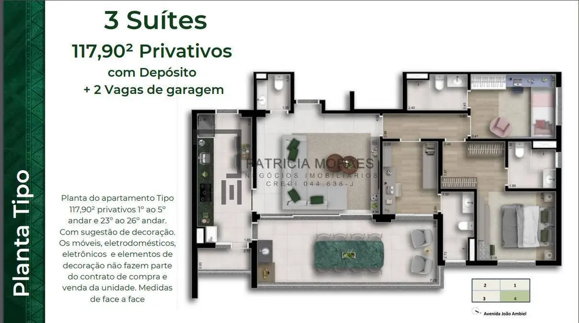 Foto 9 de Apartamento com 3 quartos à venda, 112m2 em Jardim Cidade Jardim, Indaiatuba - SP