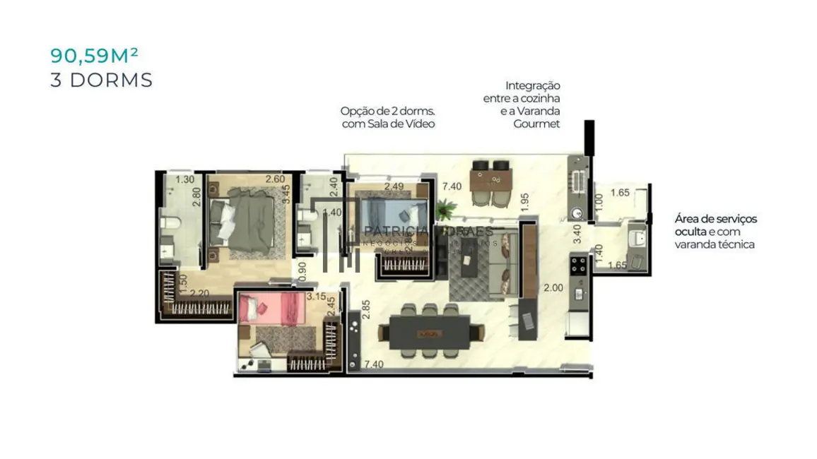 Apartamento com 3 quartos à venda, 91m2 em Parque Campolim, Sorocaba - SP - imagem 4 Foto 4 de Apartamento com 3 quartos à venda, 91m2 em Parque Campolim, Sorocaba - SP
