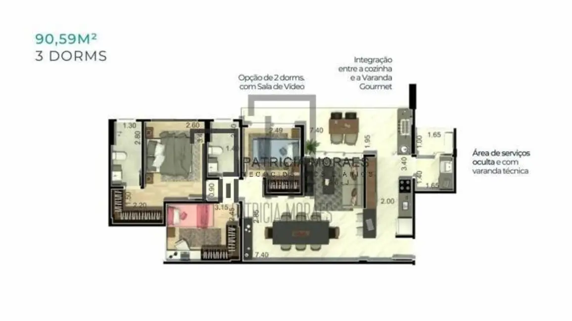 Apartamento com 3 quartos à venda, 102m2 em Parque Campolim, Sorocaba - SP - imagem 2 Foto 2 de Apartamento com 3 quartos à venda, 102m2 em Parque Campolim, Sorocaba - SP