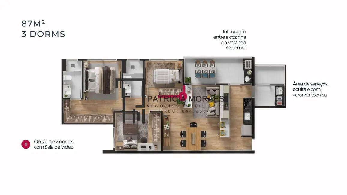 Foto 6 de Apartamento com 3 quartos à venda, 87m2 em Sorocaba - SP
