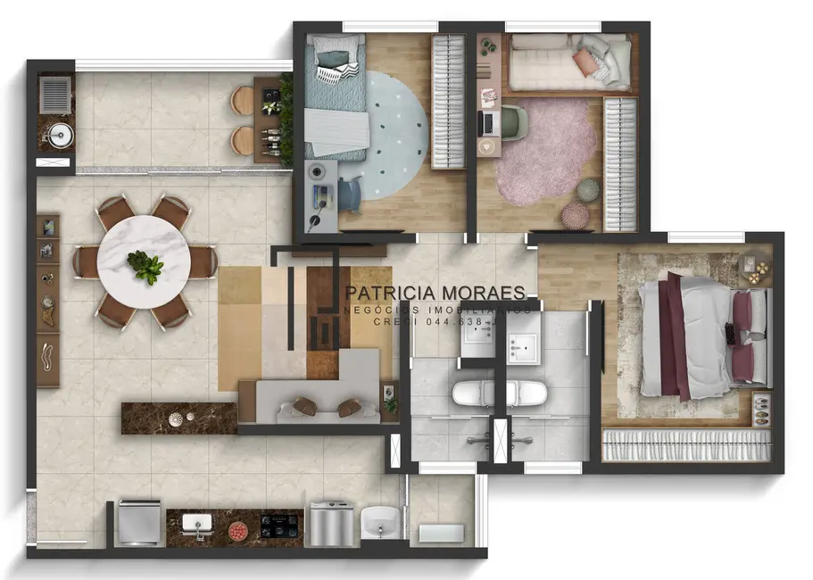 Foto 4 de Apartamento com 3 quartos à venda, 84m2 em Vila Espírito Santo, Sorocaba - SP