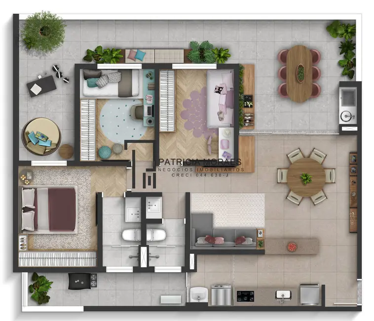 Apartamento com 3 quartos à venda, 97m2 em Vila Espírito Santo, Sorocaba - SP - imagem 4 Foto 4 de Apartamento com 3 quartos à venda, 97m2 em Vila Espírito Santo, Sorocaba - SP