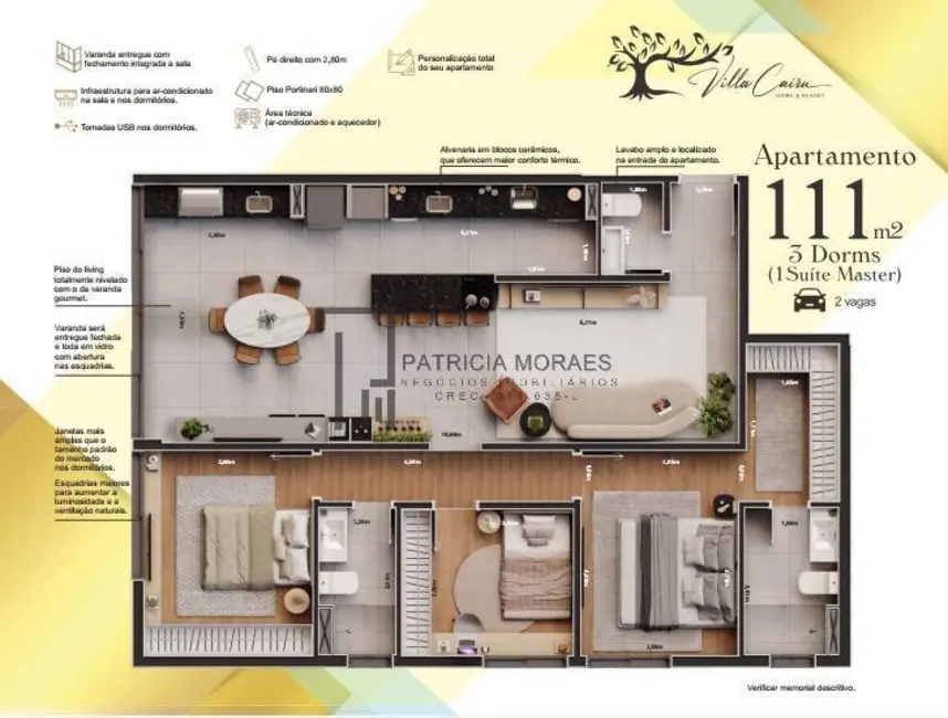 Apartamento com 3 quartos à venda, 111m2 em Sorocaba - SP - imagem 2 Foto 2 de Apartamento com 3 quartos à venda, 111m2 em Sorocaba - SP