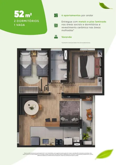 Apartamento com 2 quartos à venda, 53m2 em Chácaras Reunidas São Jorge, Sorocaba - SP - imagem 3 Foto 3 de Apartamento com 2 quartos à venda, 53m2 em Chácaras Reunidas São Jorge, Sorocaba - SP