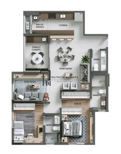 Apartamento com 3 quartos à venda, 91m2 em Além Ponte, Sorocaba - SP - imagem 4 Foto 4 de Apartamento com 3 quartos à venda, 91m2 em Além Ponte, Sorocaba - SP