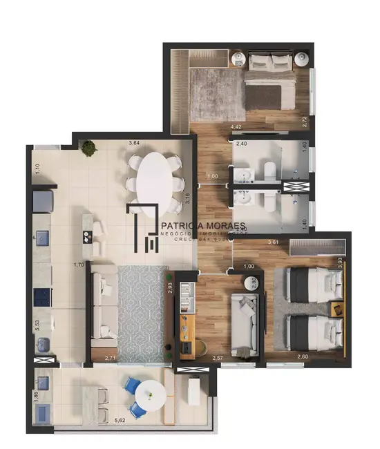 Apartamento com 3 quartos à venda, 98m2 em Jardim Emília, Sorocaba - SP - imagem 3 Foto 3 de Apartamento com 3 quartos à venda, 98m2 em Jardim Emília, Sorocaba - SP