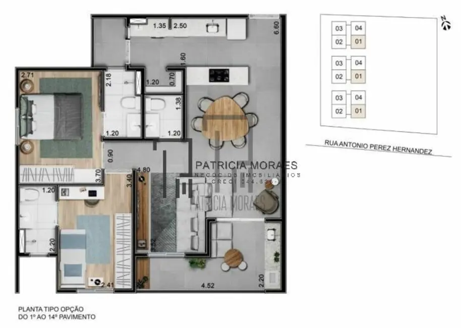 Foto 3 de Apartamento com 3 quartos à venda, 76m2 em Parque Campolim, Sorocaba - SP