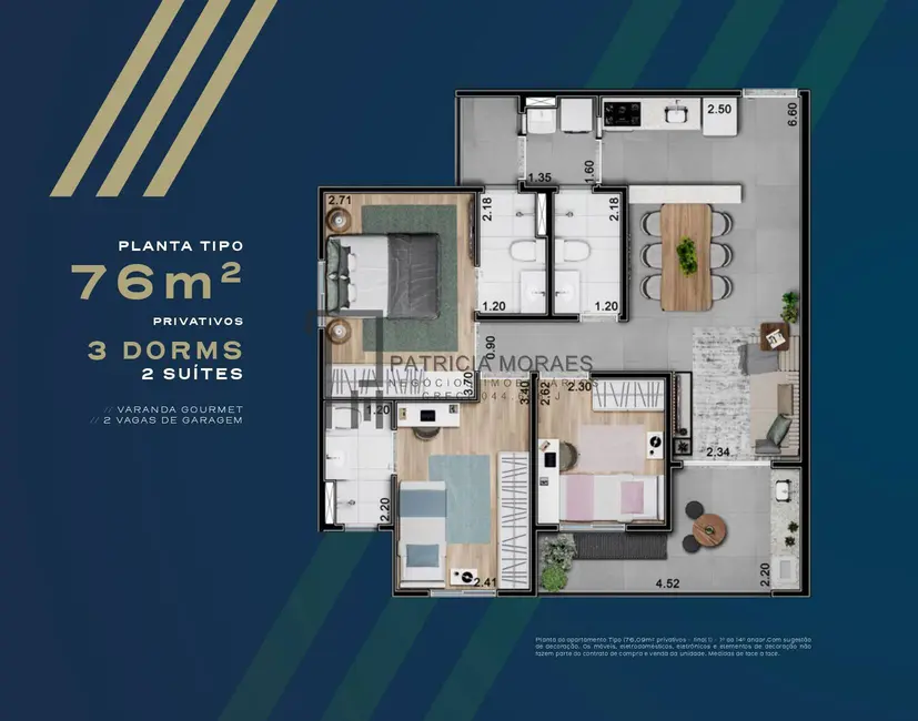 Foto 2 de Apartamento com 3 quartos à venda, 76m2 em Parque Campolim, Sorocaba - SP