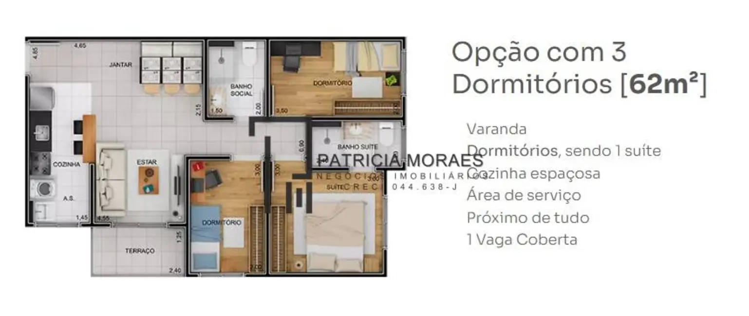 Foto 9 de Apartamento com 3 quartos à venda, 62m2 em Vila Barão, Sorocaba - SP