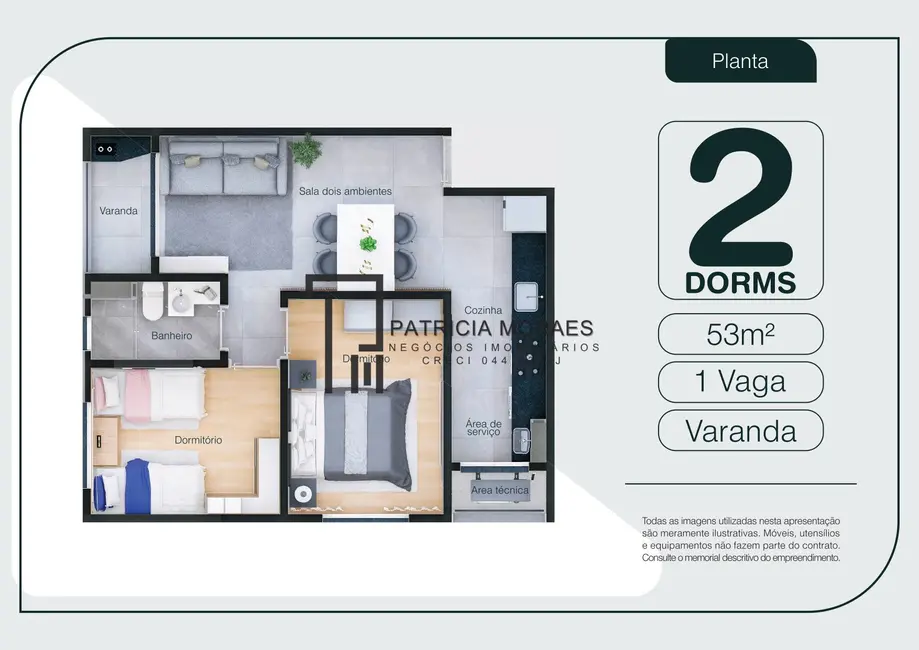 Foto 3 de Apartamento com 2 quartos à venda, 53m2 em Jardim Paraná, Sorocaba - SP