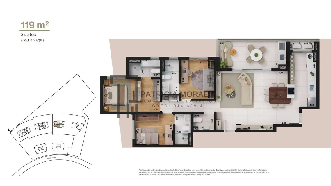 Foto 8 de Apartamento com 3 quartos à venda, 119m2 em Jardim do Paço, Sorocaba - SP