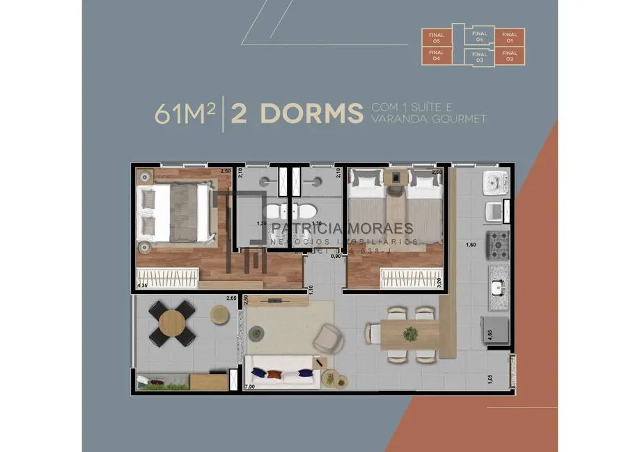 Foto 2 de Apartamento com 2 quartos à venda, 61m2 em Parque Campolim, Sorocaba - SP