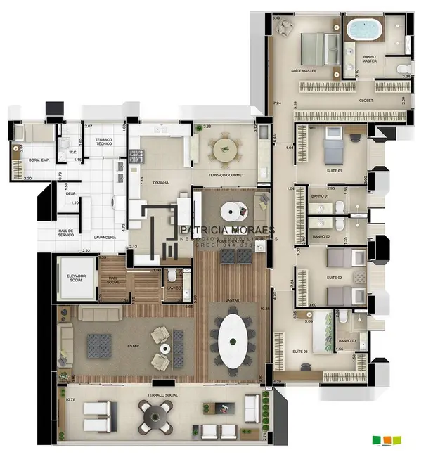 Foto 4 de Apartamento com 4 quartos à venda, 314520m2 em Parque Campolim, Sorocaba - SP