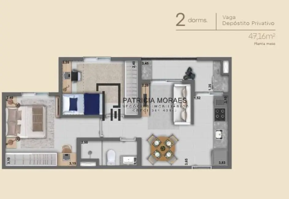 Apartamento com 2 quartos à venda, 53m2 em Jardim Residencial Colinas do Sol, Sorocaba - SP - imagem 4 Foto 4 de Apartamento com 2 quartos à venda, 53m2 em Jardim Residencial Colinas do Sol, Sorocaba - SP
