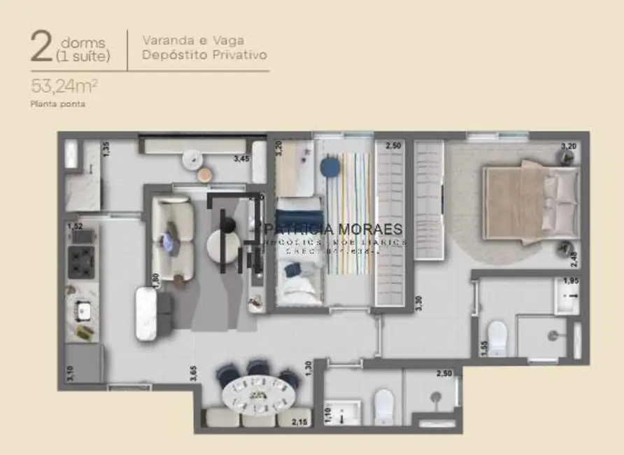 Apartamento com 2 quartos à venda, 53m2 em Jardim Residencial Colinas do Sol, Sorocaba - SP - imagem 3 Foto 3 de Apartamento com 2 quartos à venda, 53m2 em Jardim Residencial Colinas do Sol, Sorocaba - SP