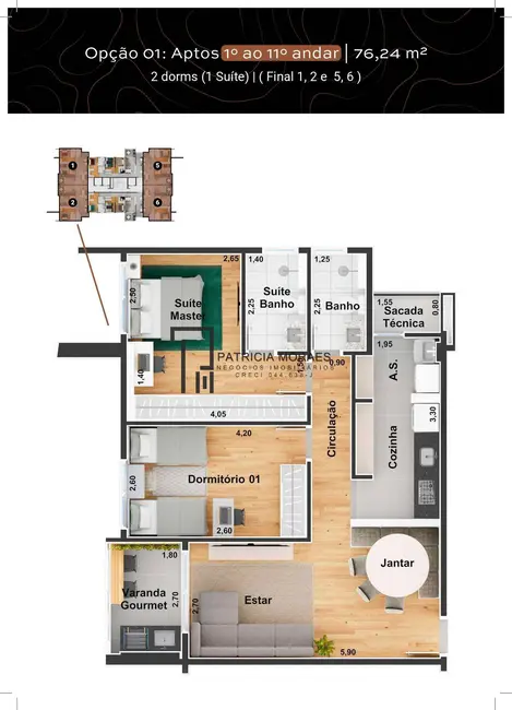 Foto 4 de Apartamento com 2 quartos à venda, 76m2 em Além Ponte, Sorocaba - SP