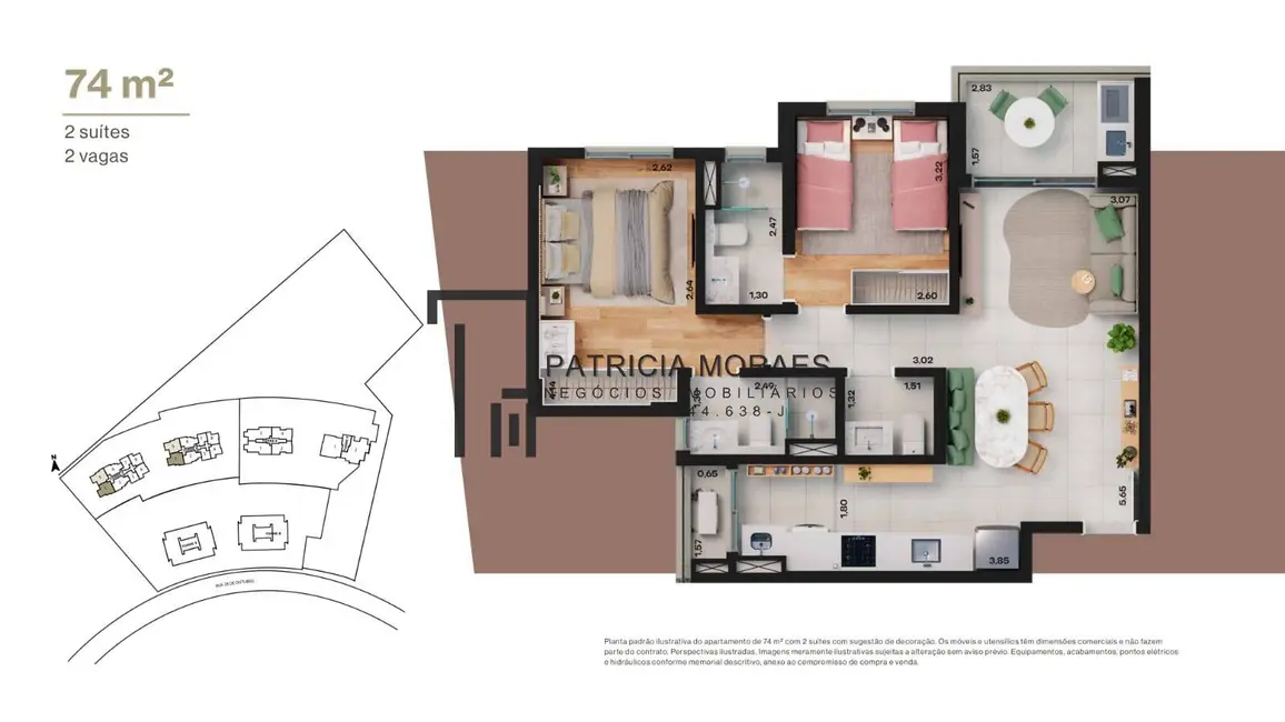 Foto 2 de Apartamento com 2 quartos à venda, 74m2 em Jardim do Paço, Sorocaba - SP