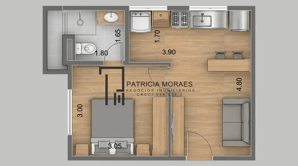 Foto 9 de Apartamento com 1 quarto à venda, 29m2 em Jardim Betânia, Sorocaba - SP