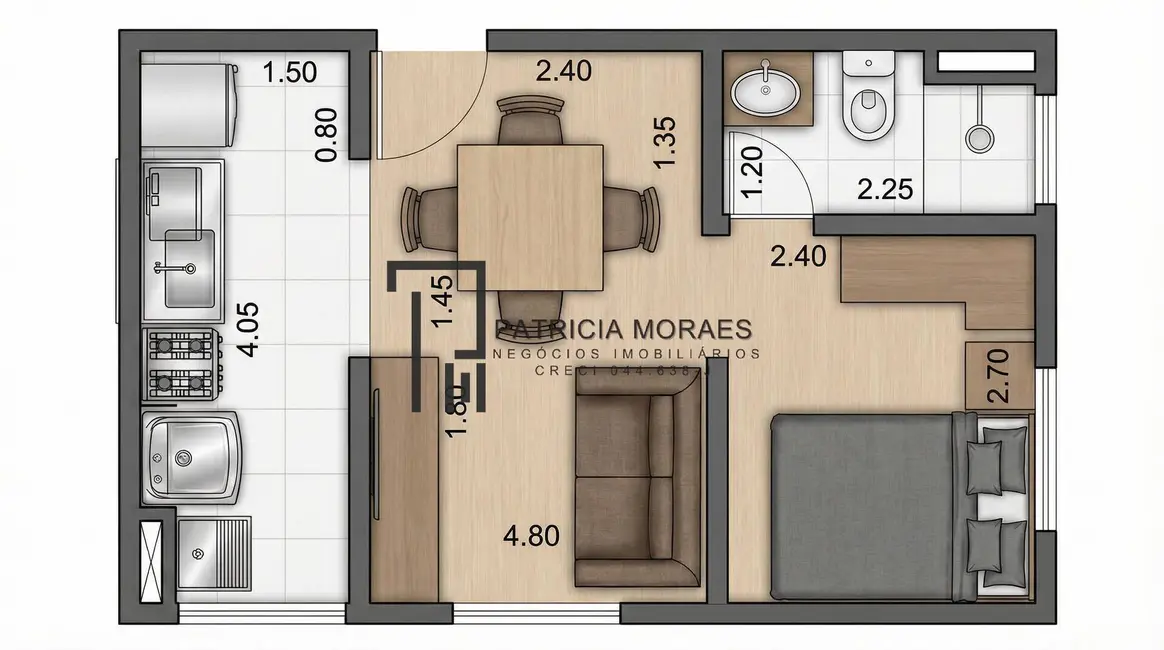 Foto 8 de Apartamento com 1 quarto à venda, 31m2 em Jardim Betânia, Sorocaba - SP