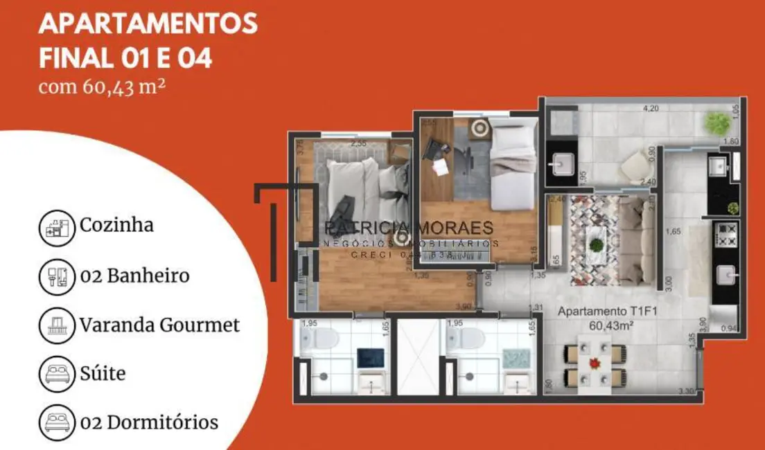 Foto 2 de Apartamento com 3 quartos à venda, 68m2 em Vila Trujillo, Sorocaba - SP