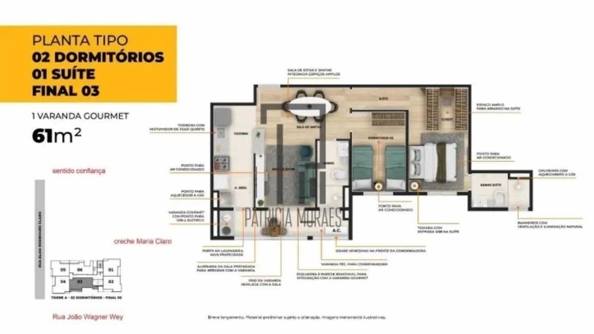 Foto 7 de Apartamento com 2 quartos à venda, 61m2 em Jardim São Carlos, Sorocaba - SP