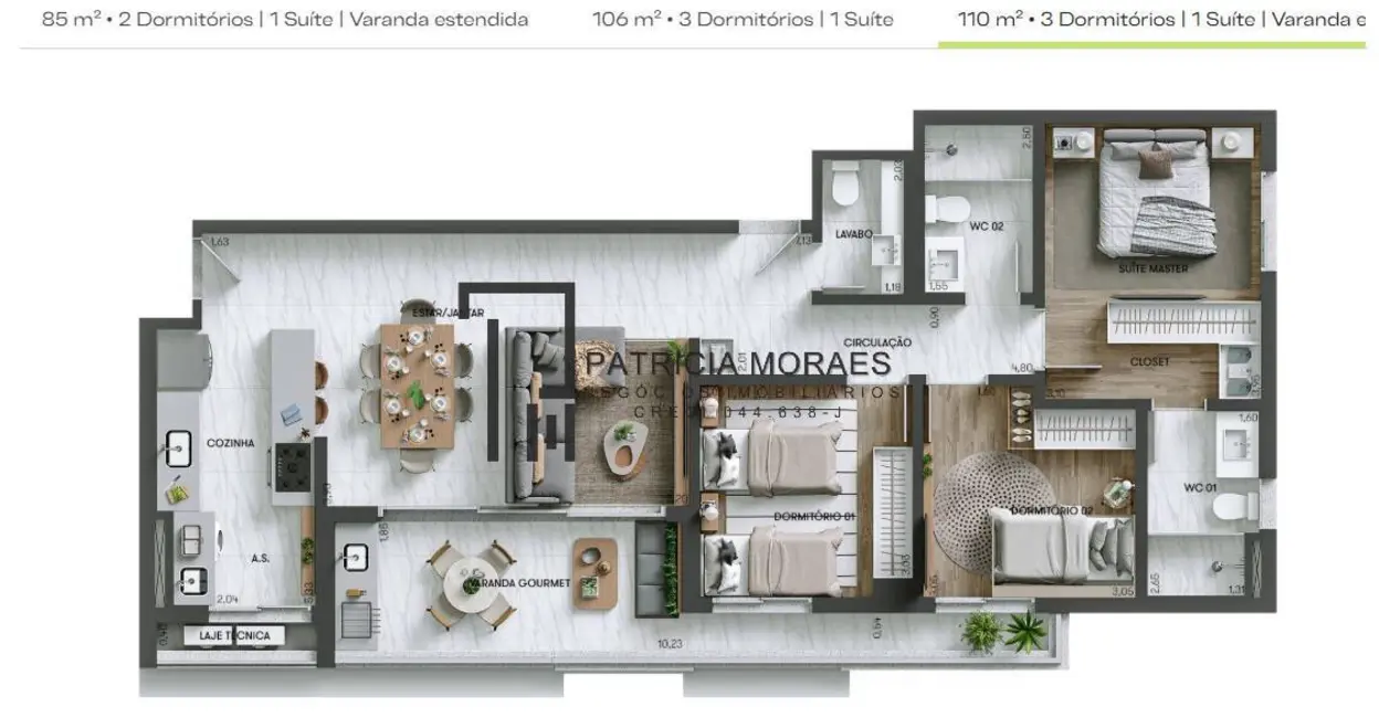 Apartamento com 3 quartos à venda, 106m2 em Jardim Emília, Sorocaba - SP - imagem 9 Foto 9 de Apartamento com 3 quartos à venda, 106m2 em Jardim Emília, Sorocaba - SP
