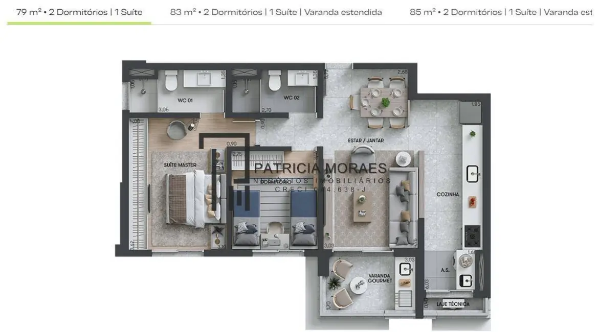 Apartamento com 3 quartos à venda, 106m2 em Jardim Emília, Sorocaba - SP - imagem 6 Foto 6 de Apartamento com 3 quartos à venda, 106m2 em Jardim Emília, Sorocaba - SP