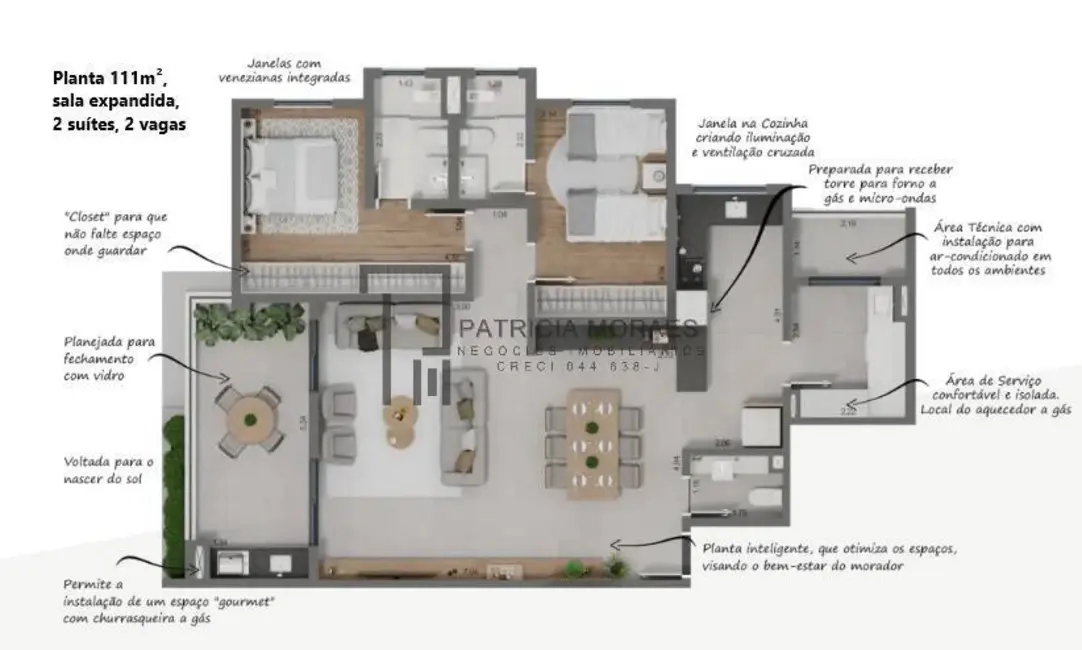 Foto 5 de Apartamento com 3 quartos à venda, 114m2 em Vila Lucy, Sorocaba - SP