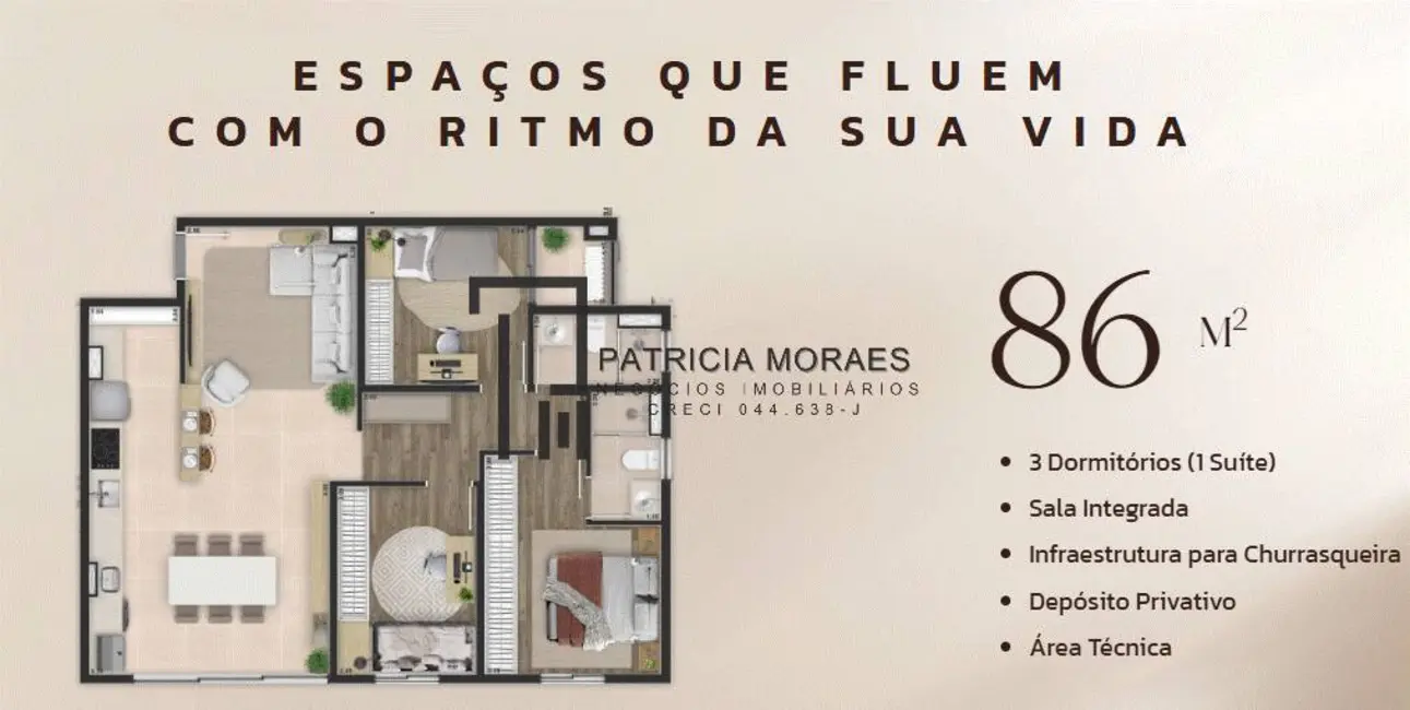 Foto 6 de Apartamento com 3 quartos à venda, 86m2 em Boa Vista, Sorocaba - SP