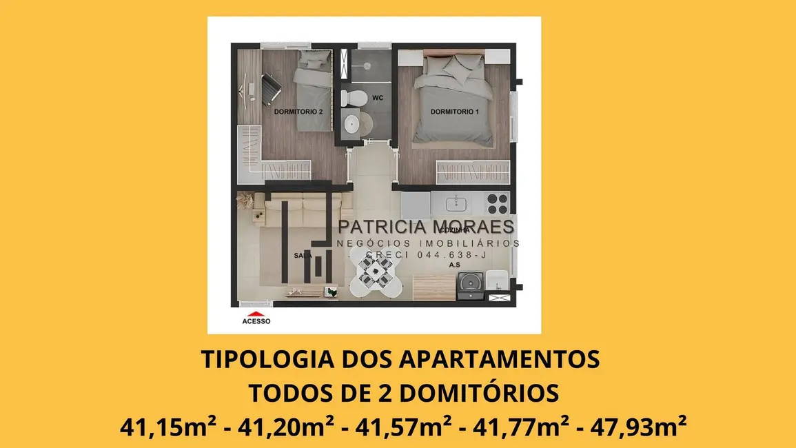 Foto 6 de Apartamento com 2 quartos à venda, 42m2 em Lopes de Oliveira, Sorocaba - SP