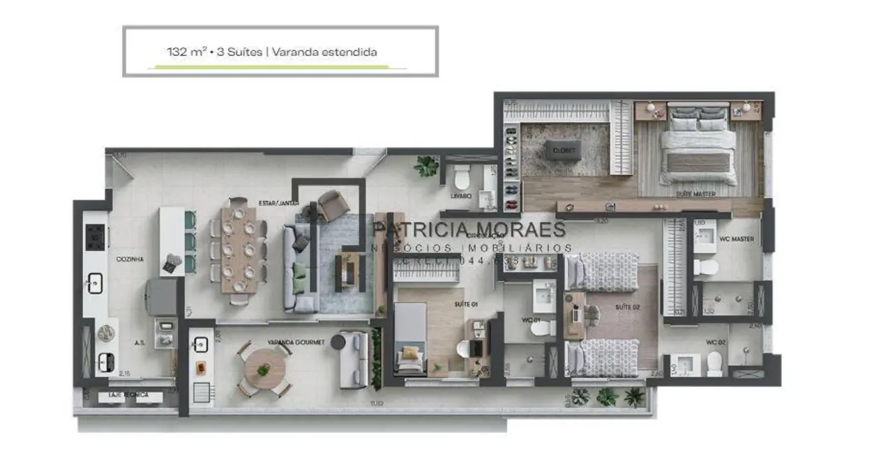 Foto 8 de Apartamento com 3 quartos à venda, 133m2 em Jardim Emília, Sorocaba - SP