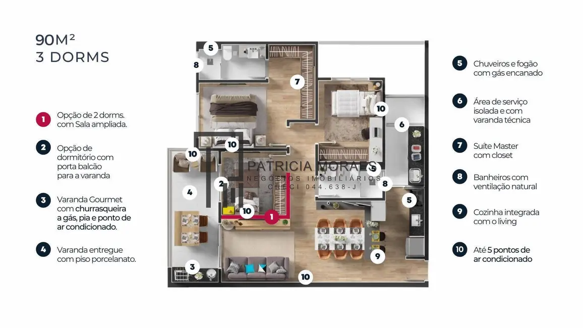 Apartamento com 3 quartos à venda, 90m2 em Sorocaba - SP - imagem 5 Foto 5 de Apartamento com 3 quartos à venda, 90m2 em Sorocaba - SP