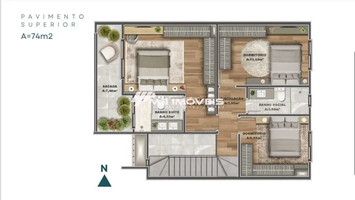 Foto 9 de Sobrado com 3 quartos à venda, 207m2 em Panazzolo, Caxias Do Sul - RS