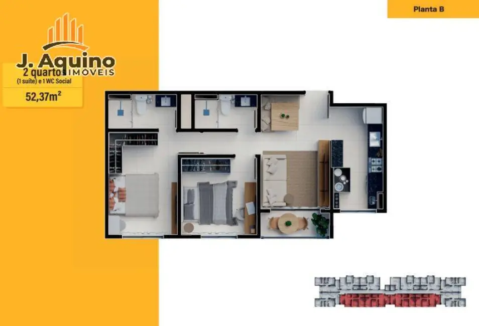 Apartamento com 2 quartos à venda, 4358m2 em Fortaleza - CE - imagem 6 Foto 6 de Apartamento com 2 quartos à venda, 4358m2 em Fortaleza - CE